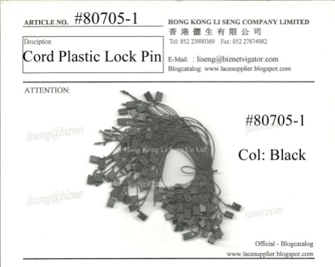 Packaging Materials Cord Plastic String Lock Pin Supplier - Hong Kong Li Seng Co Ltd